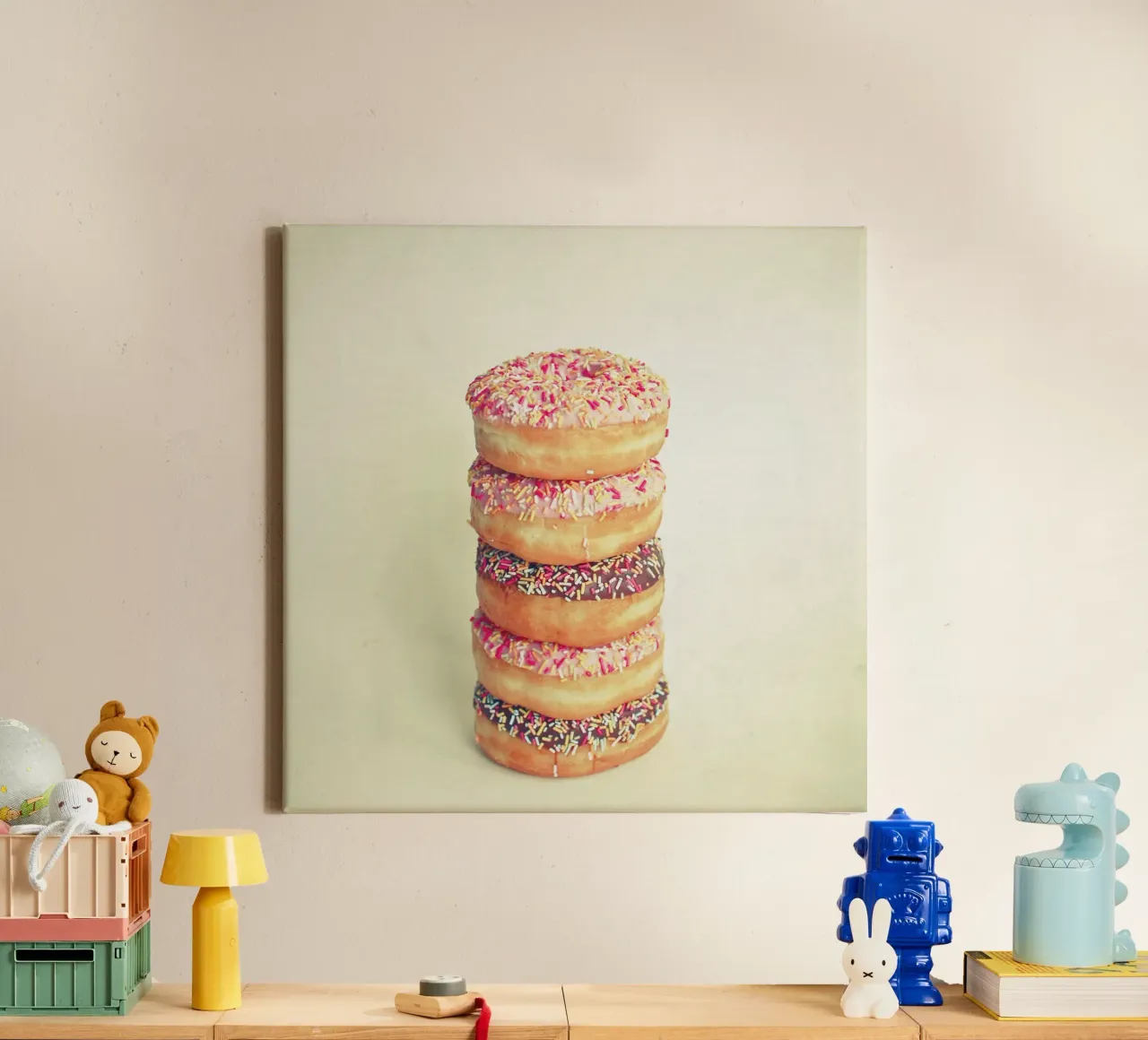 Stack of Donuts canvas with Floater frame by Cassia Beck Photography