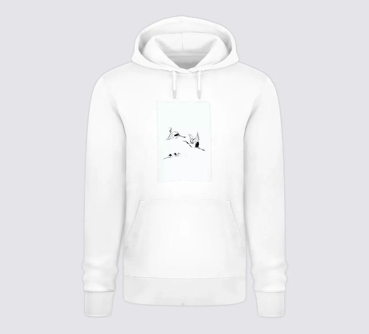 Cranes in Ink sudadera con capucha de Flora & Fauna