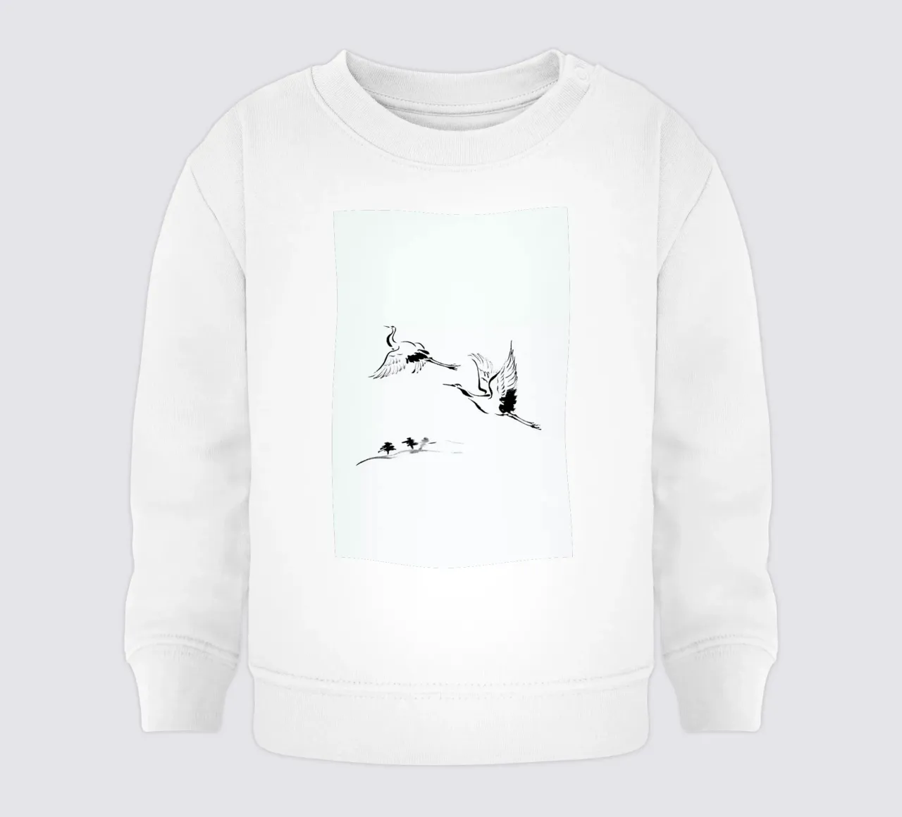Cranes in Ink sudadera de bebé de Flora & Fauna