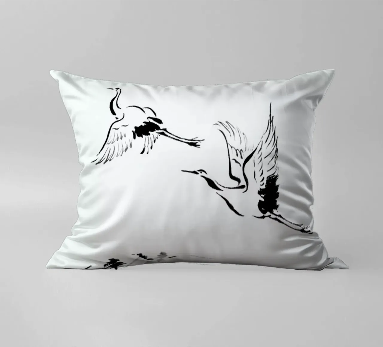 Cranes in Ink cuscino da Flora & Fauna