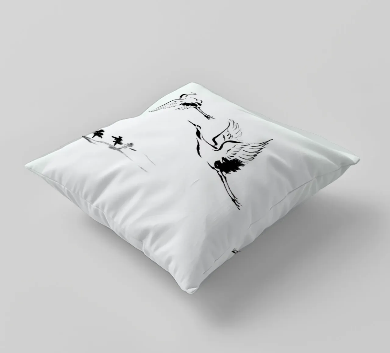 Cranes in Ink cuscino da Flora & Fauna