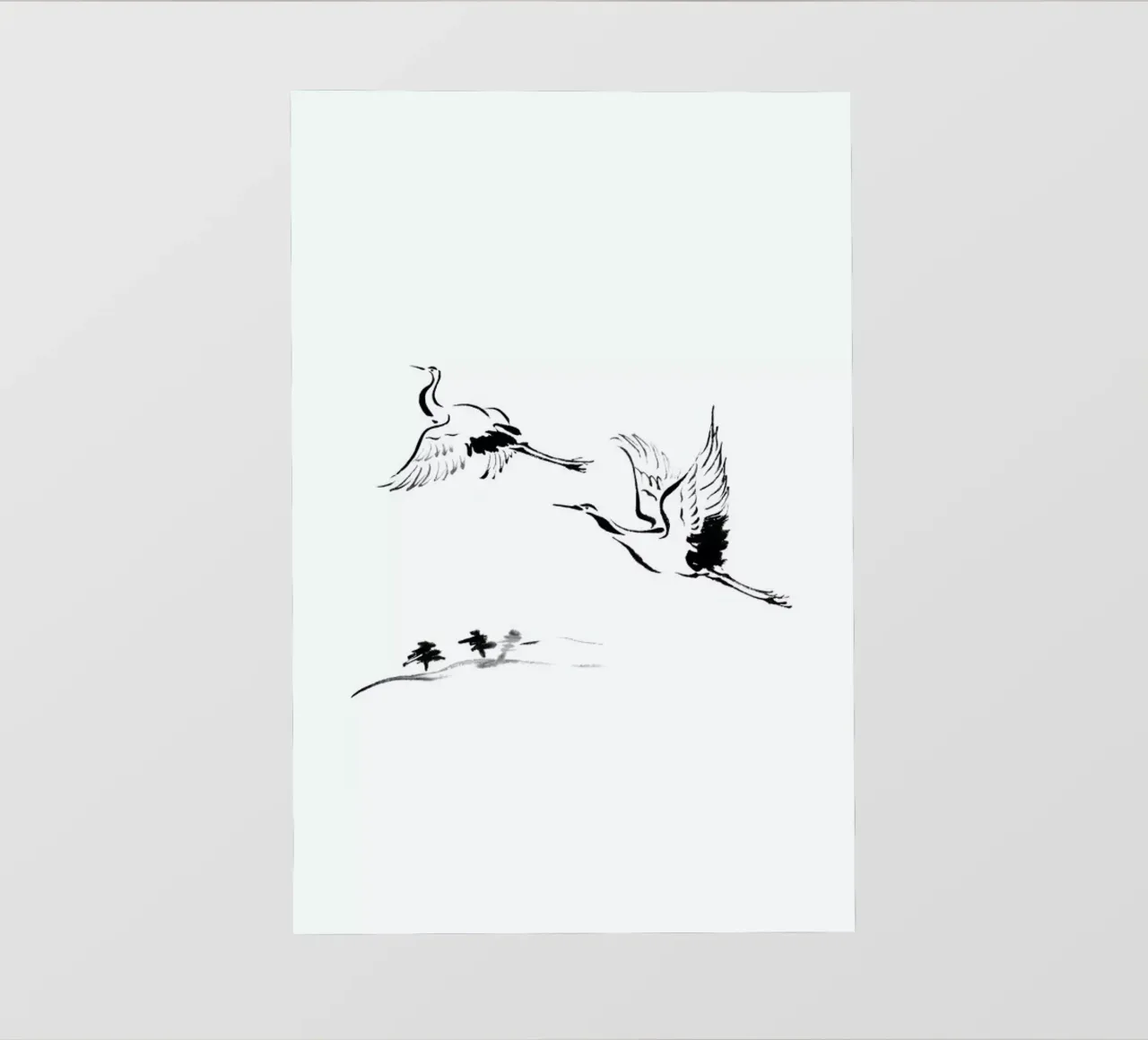 Cranes in Ink pellicola backlit da Flora & Fauna