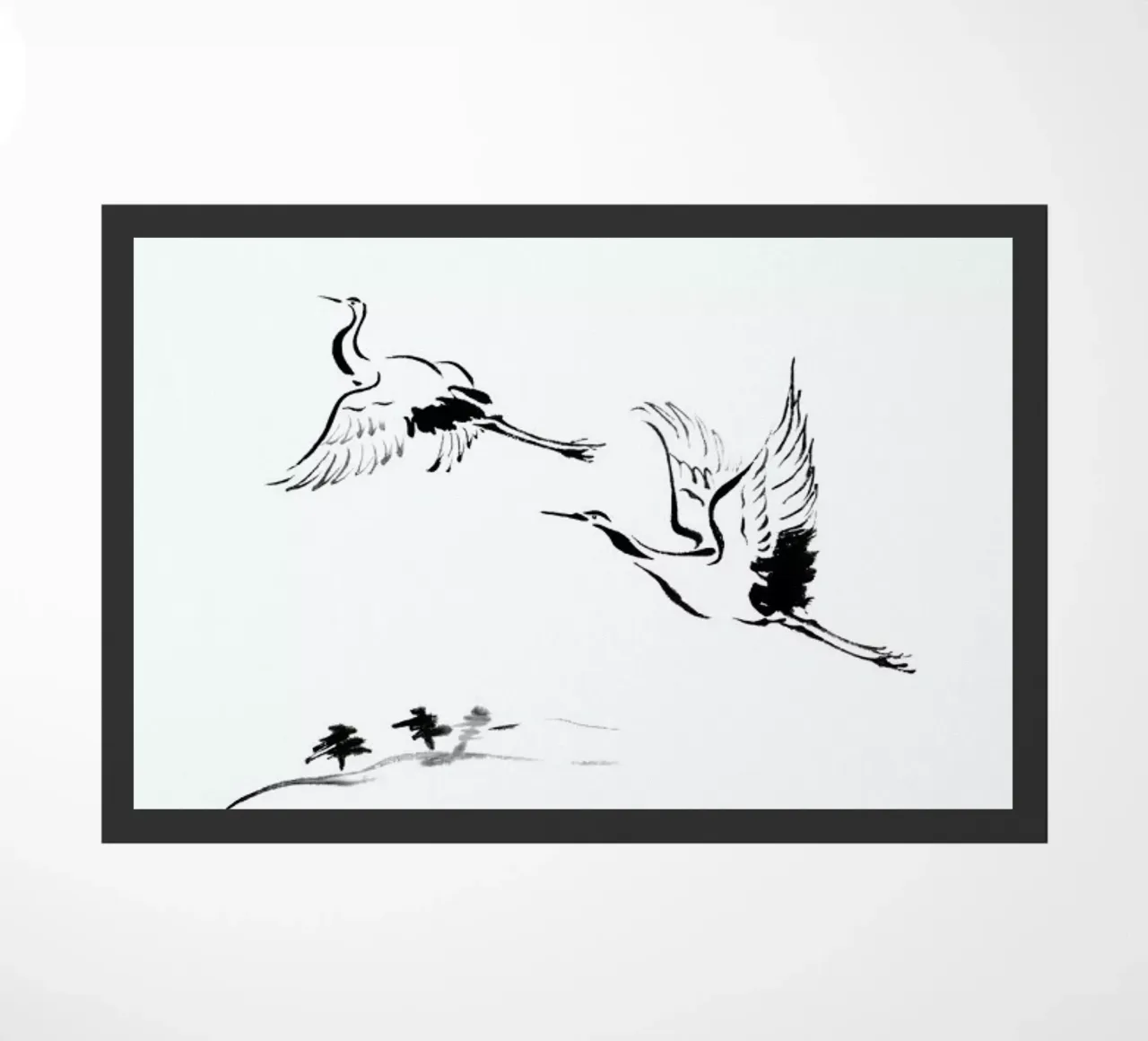 Cranes in Ink doormat by Flora & Fauna
