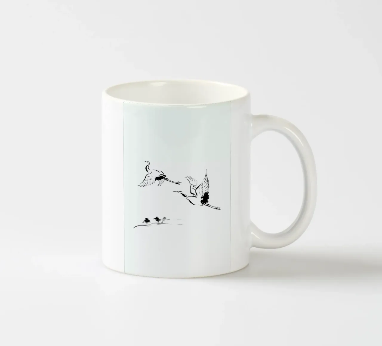Cranes in Ink Keramik Tasse von Flora & Fauna