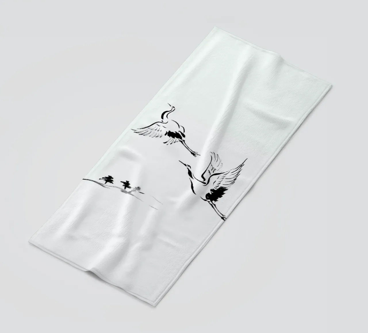 Cranes in Ink telo mare da Flora & Fauna