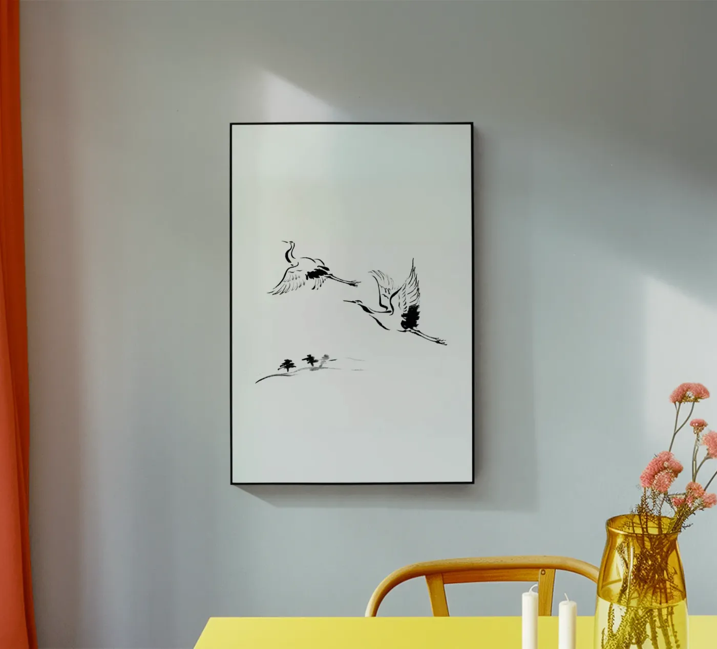 Cranes in Ink plexiglass da Flora & Fauna