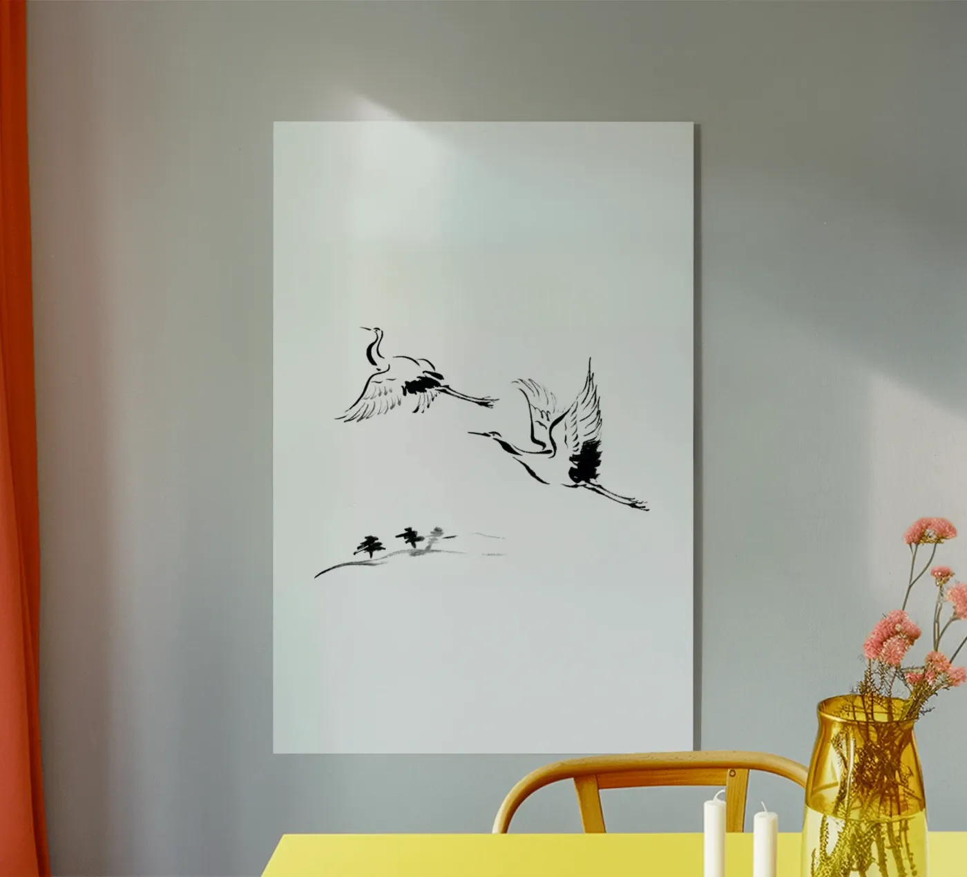 Cranes in Ink plexiglass da Flora & Fauna