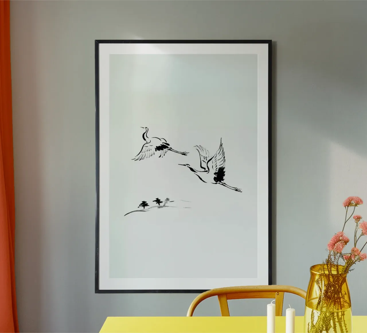 Cranes in Ink carta hahnemühle da Flora & Fauna