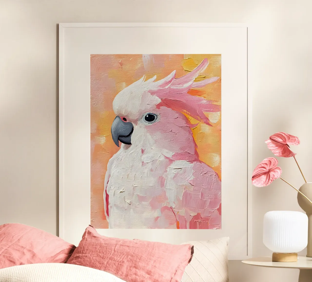 The Cockatoo poster con telaio in alluminio da Gypsy Galleria