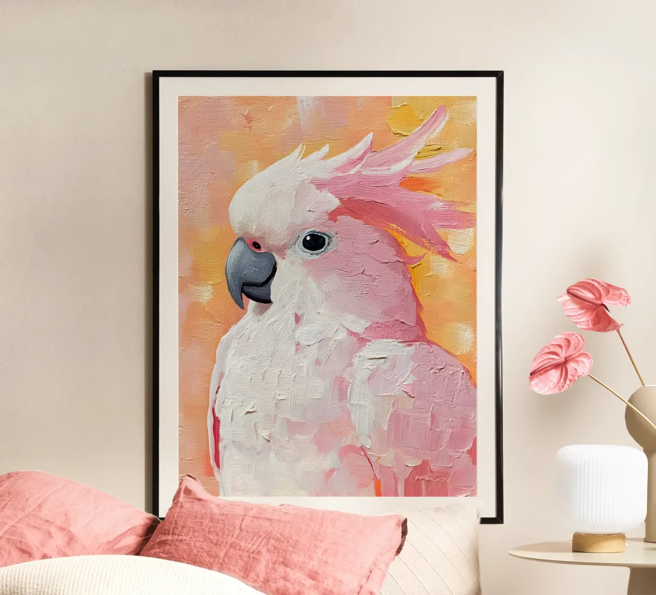 The Cockatoo poster con telaio in alluminio da Gypsy Galleria