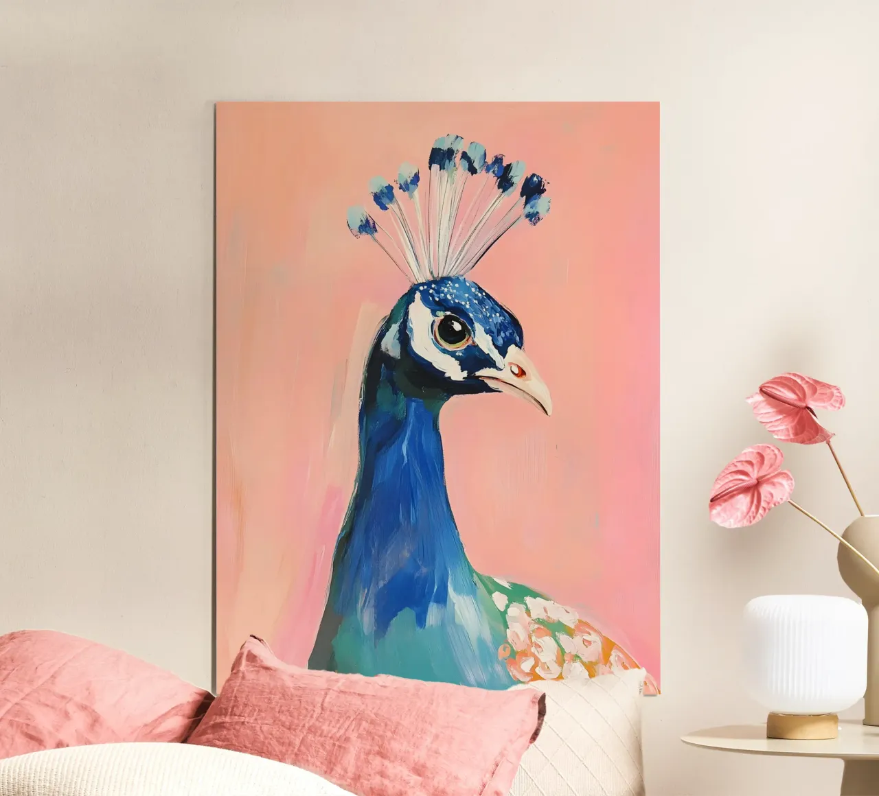 The Peacock poster con telaio in legno da Gypsy Galleria