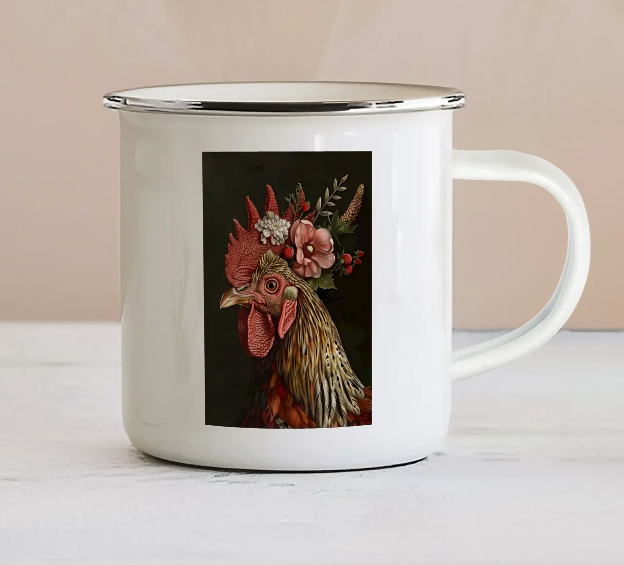 The Floral Hen tazza in smalto da Gypsy Galleria