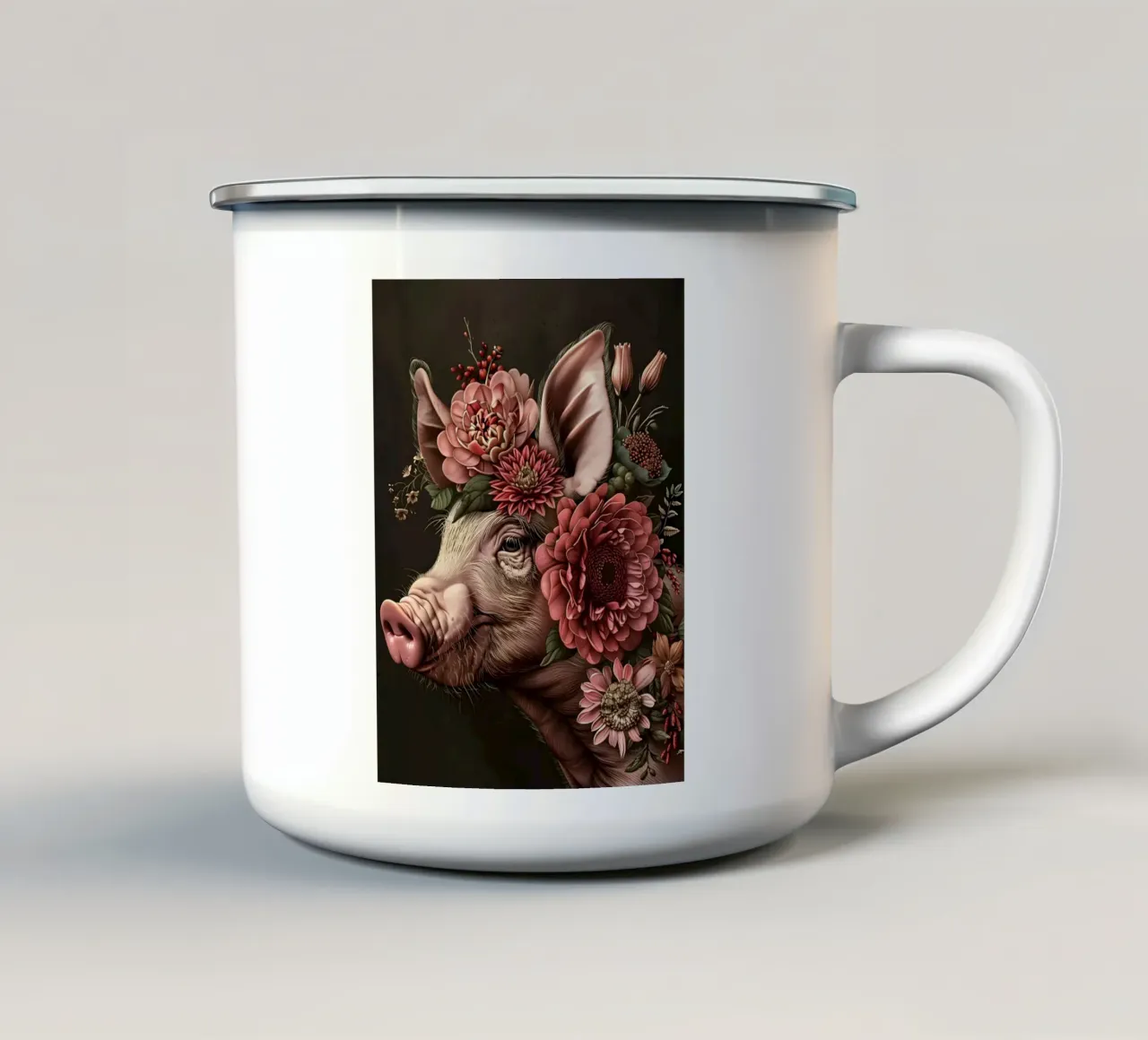The Floral Pig tazza in smalto da Gypsy Galleria