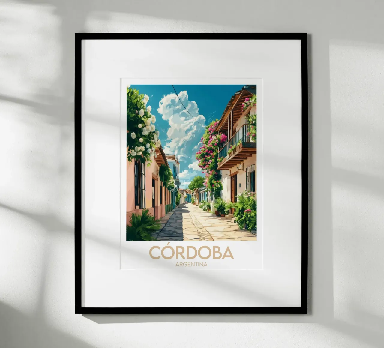 Affiche Córdoba poster con telaio in legno da Frame the World