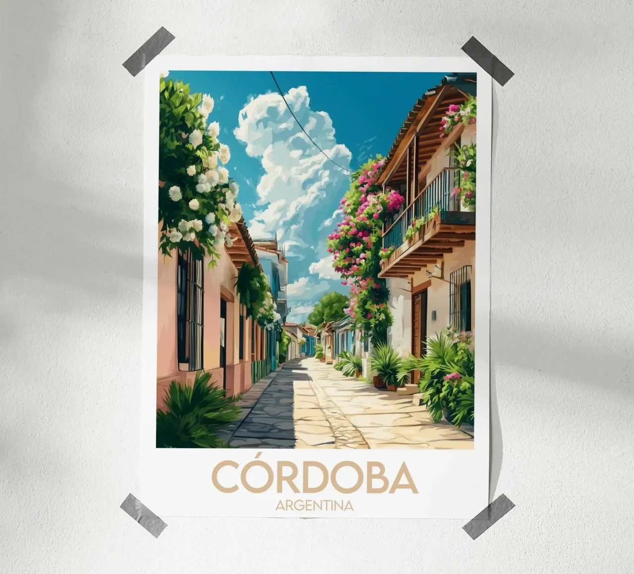 Affiche Córdoba poster con telaio in legno da Frame the World