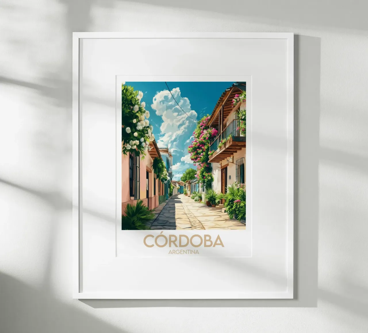 Affiche Córdoba poster con telaio in legno da Frame the World