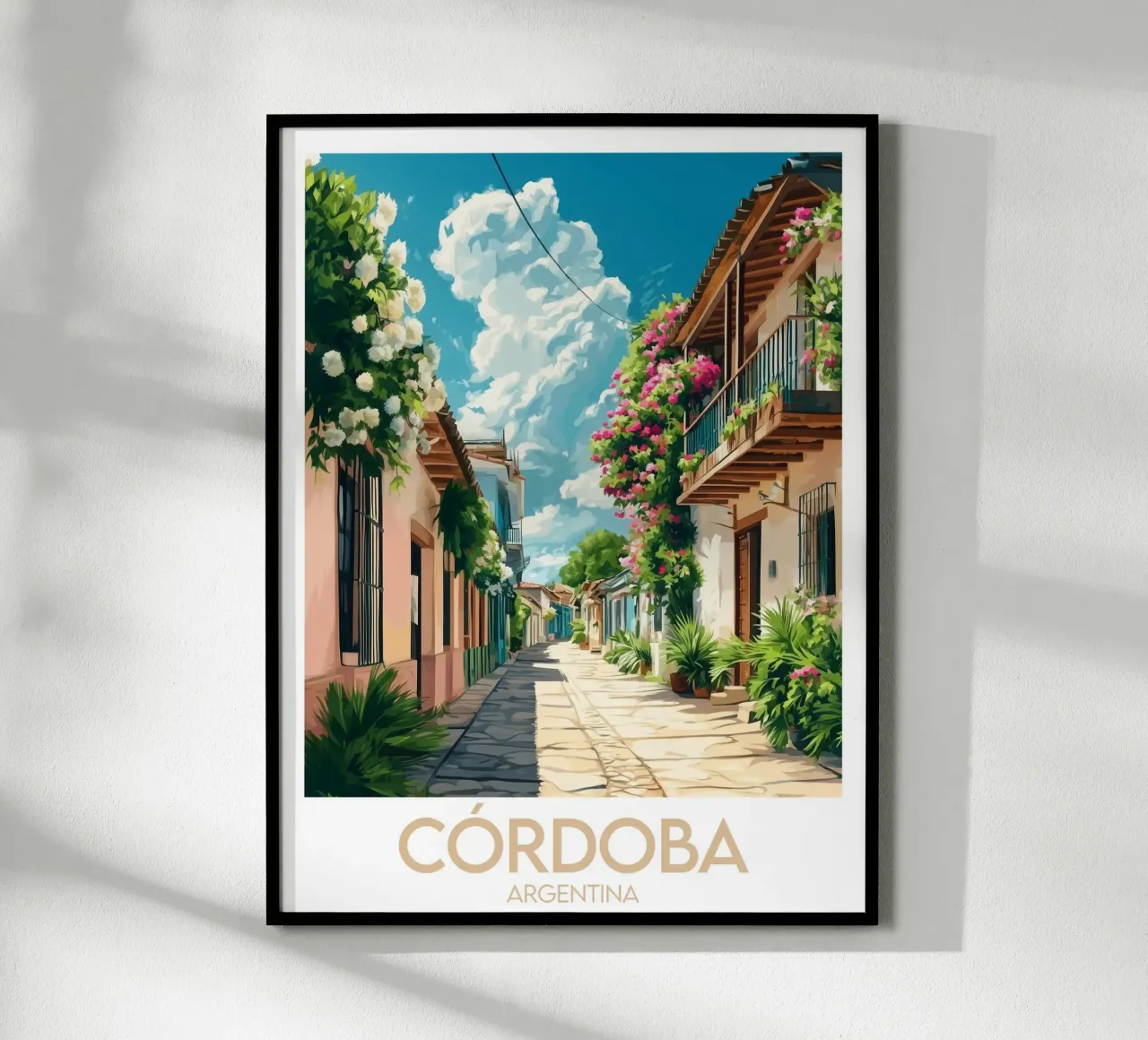 Affiche Córdoba poster con telaio in legno da Frame the World