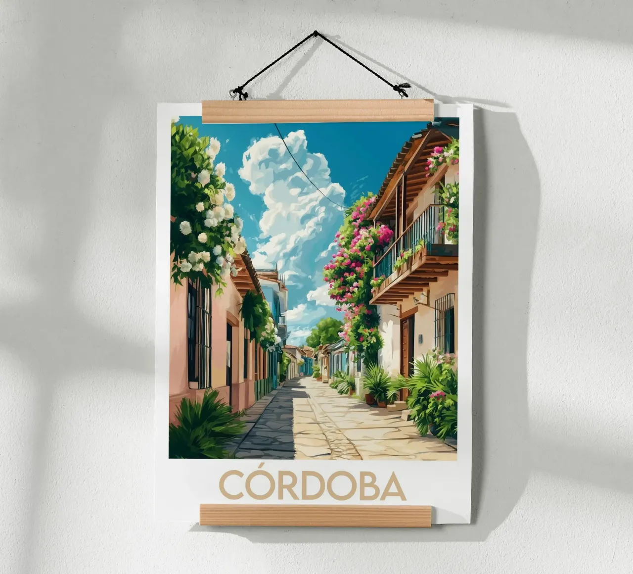 Affiche Córdoba poster con telaio in legno da Frame the World