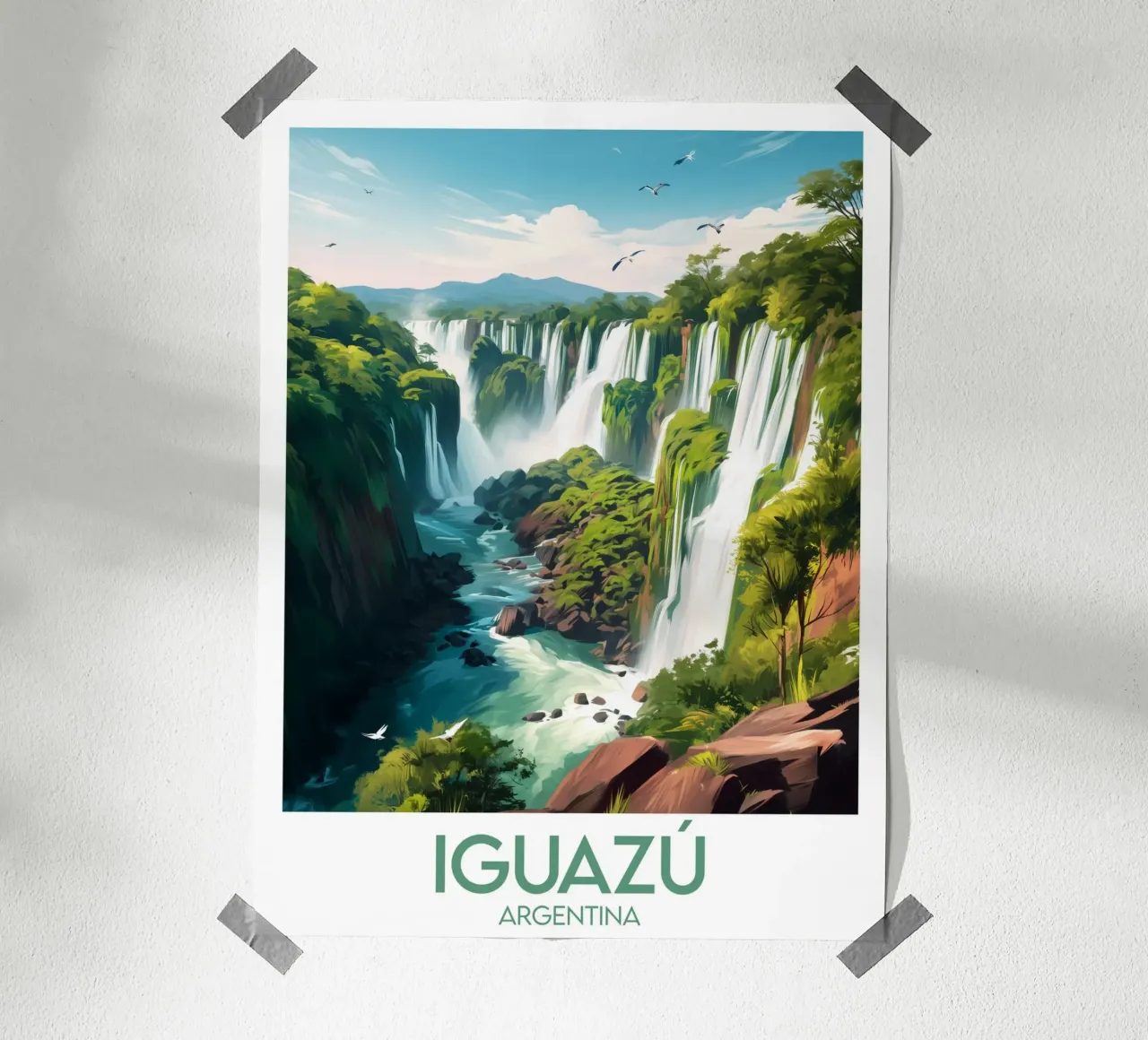 Affiche Iguazú poster con telaio in legno da Frame the World
