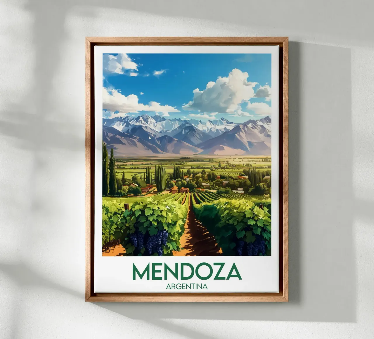 Affiche Mendoza tela con Cornice a cassetta da Frame the World