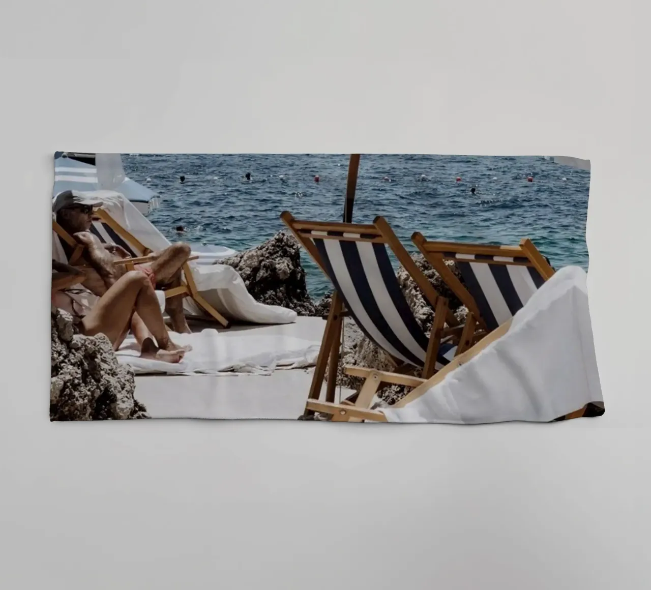 Riviera Beach Print, Travel Poster towel by TheTravelClub