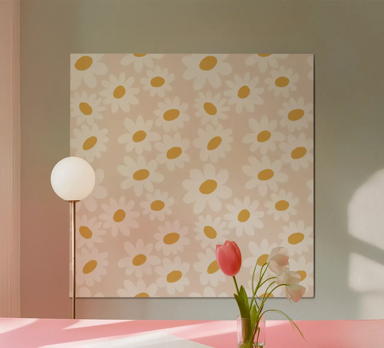 Margherite morbide poster con telaio in legno da Wackapacka