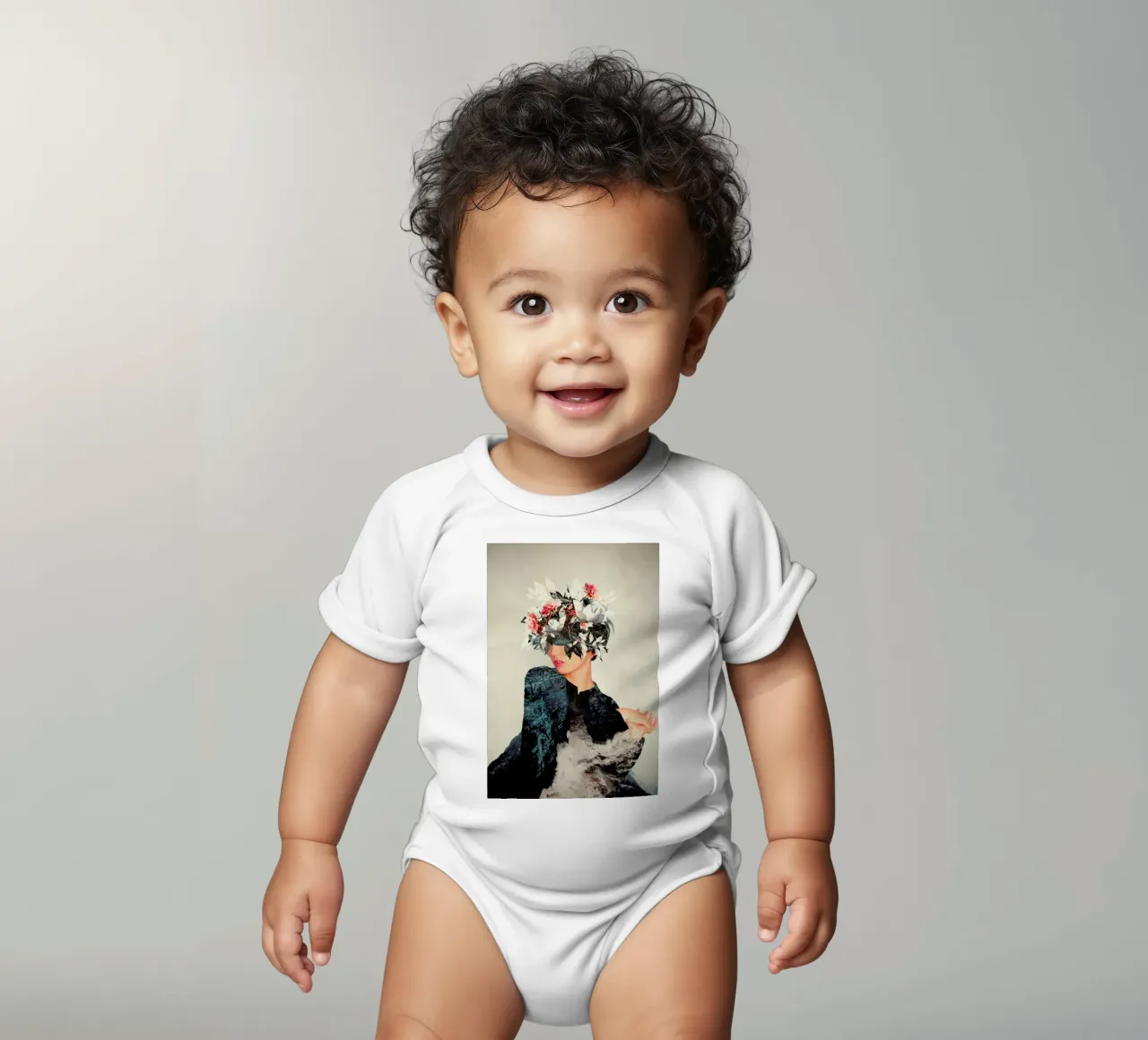 Kumiko short-sleeve baby romper by Frank Moth