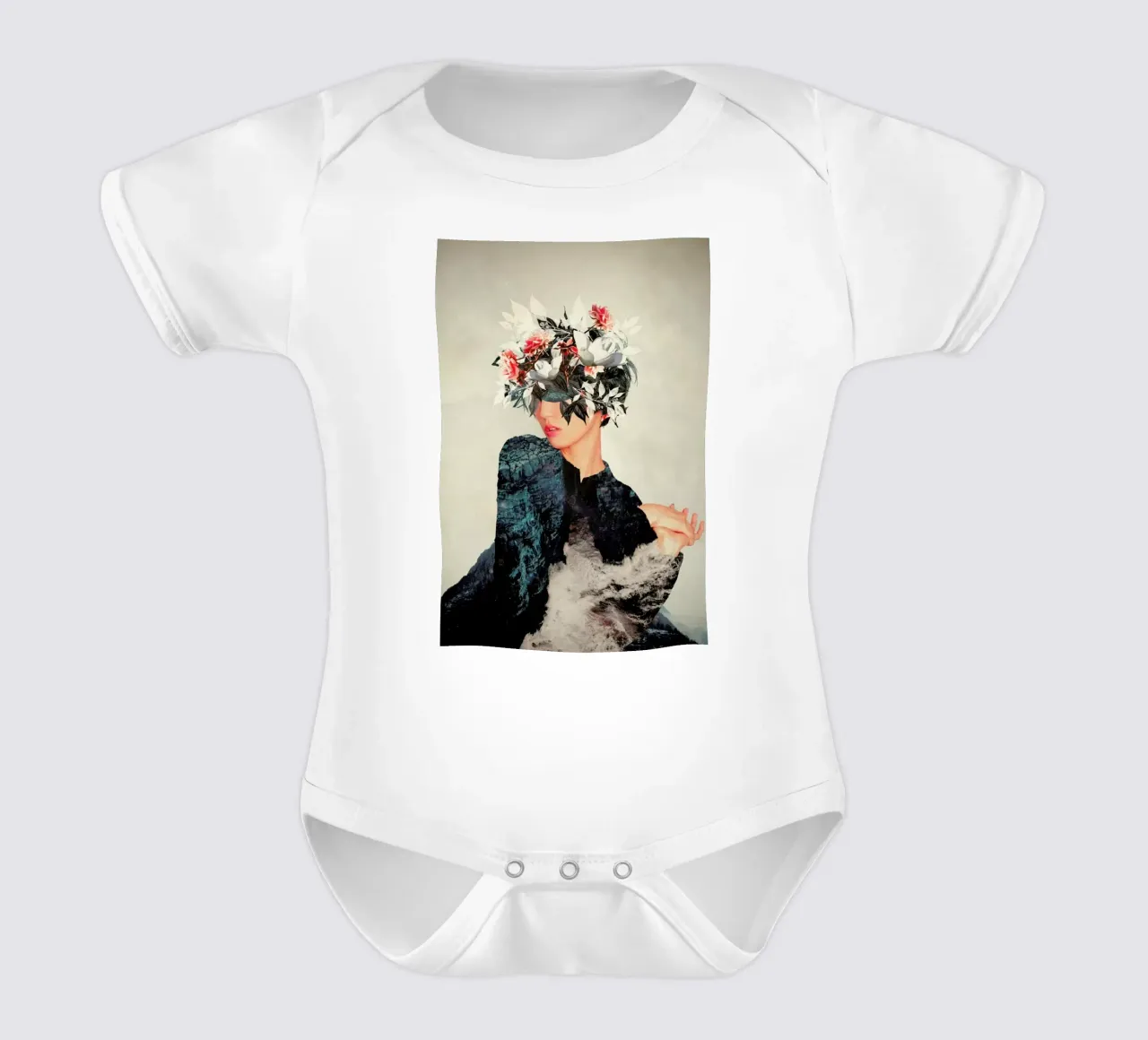 Kumiko short-sleeve baby romper by Frank Moth