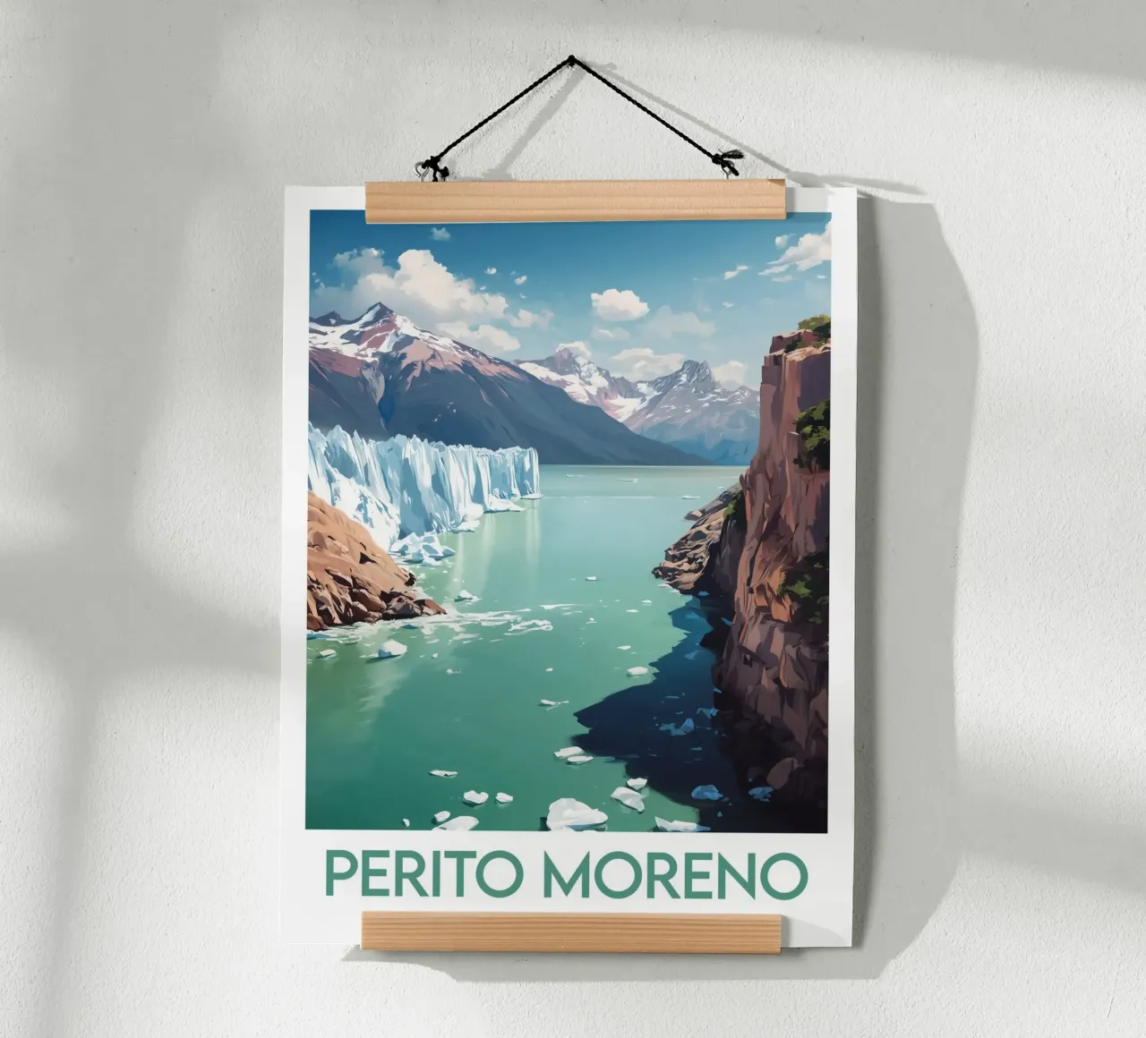 Affiche Perito Moreno poster con telaio in legno da Frame the World