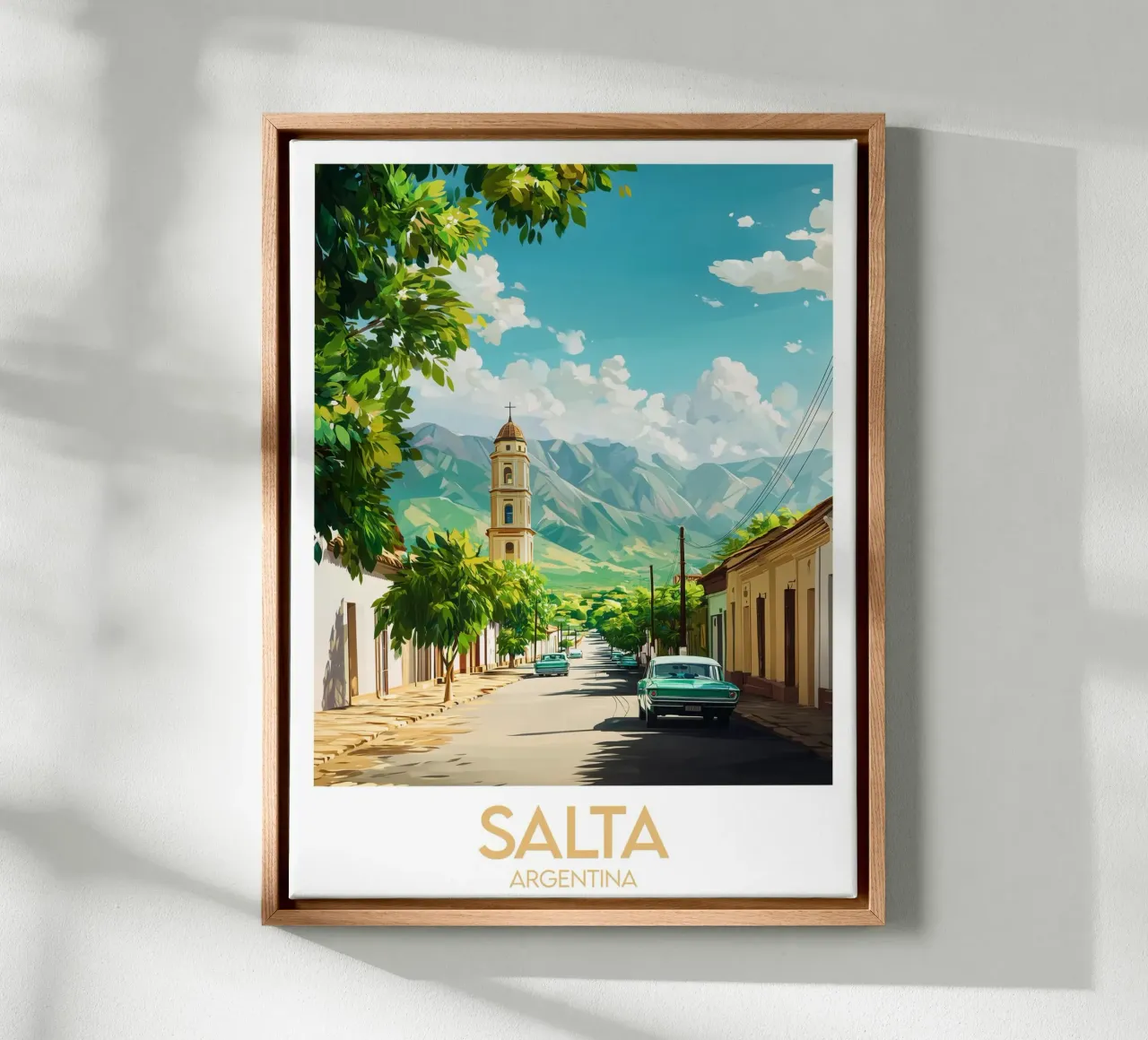 Springen canvas met Baklijst van Frame the World