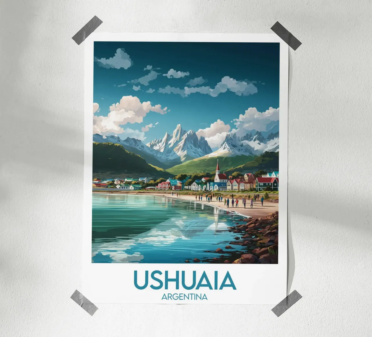 Affiche Ushuaia poster con telaio in legno da Frame the World