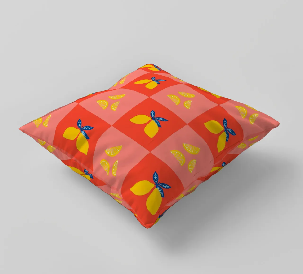 Lemon squares decorative cushion by Wackapacka