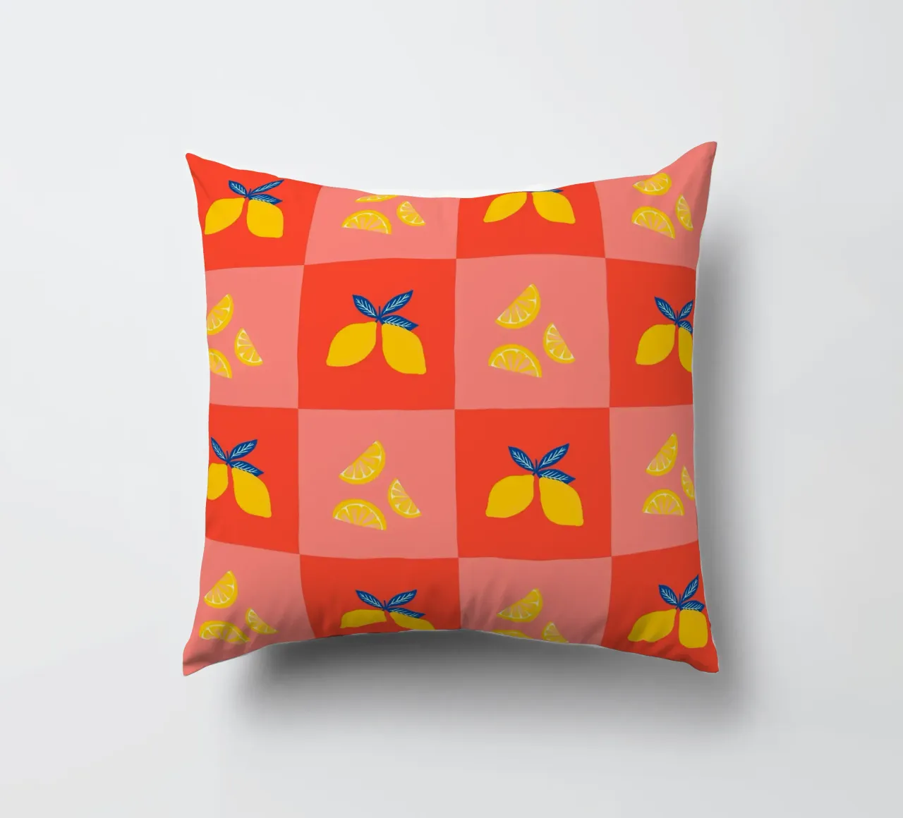 Lemon squares decorative cushion by Wackapacka