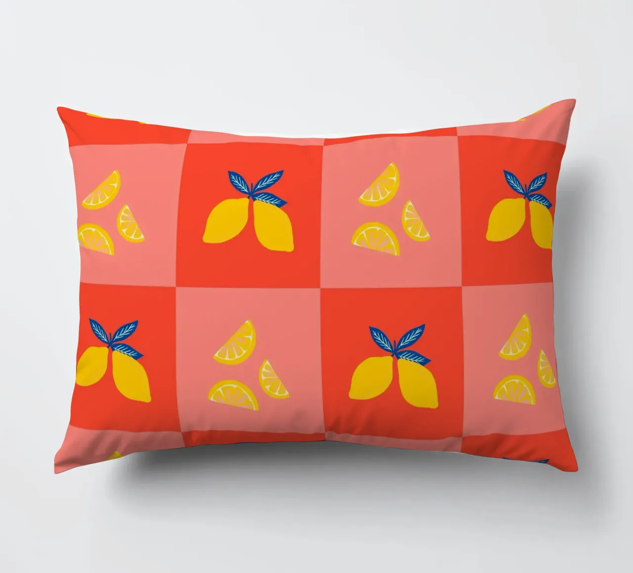 Lemon squares decorative cushion by Wackapacka