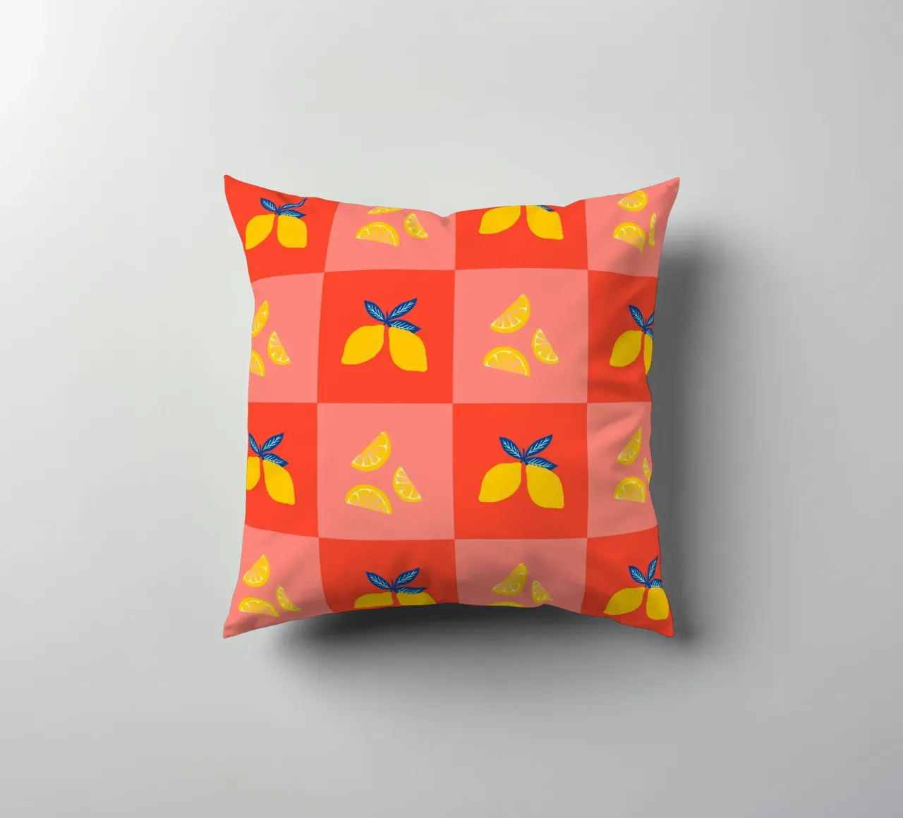Lemon squares decorative cushion by Wackapacka
