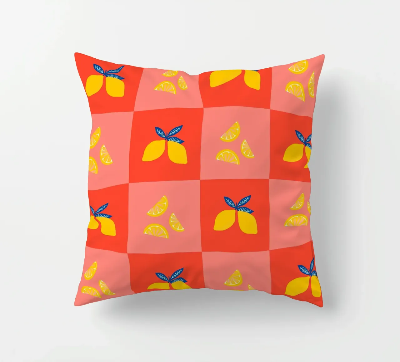 Lemon squares decorative cushion by Wackapacka