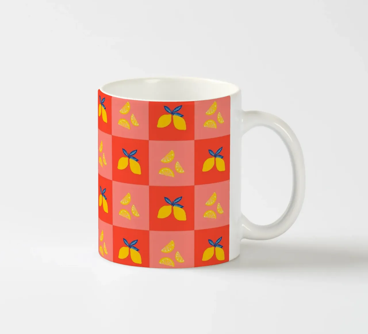 Quadrotti al limone tazza in ceramica da Wackapacka