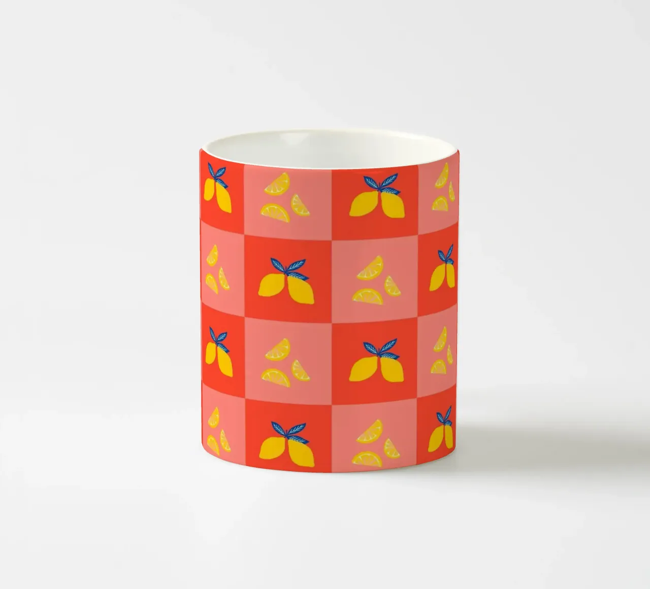 Quadrotti al limone tazza in ceramica da Wackapacka
