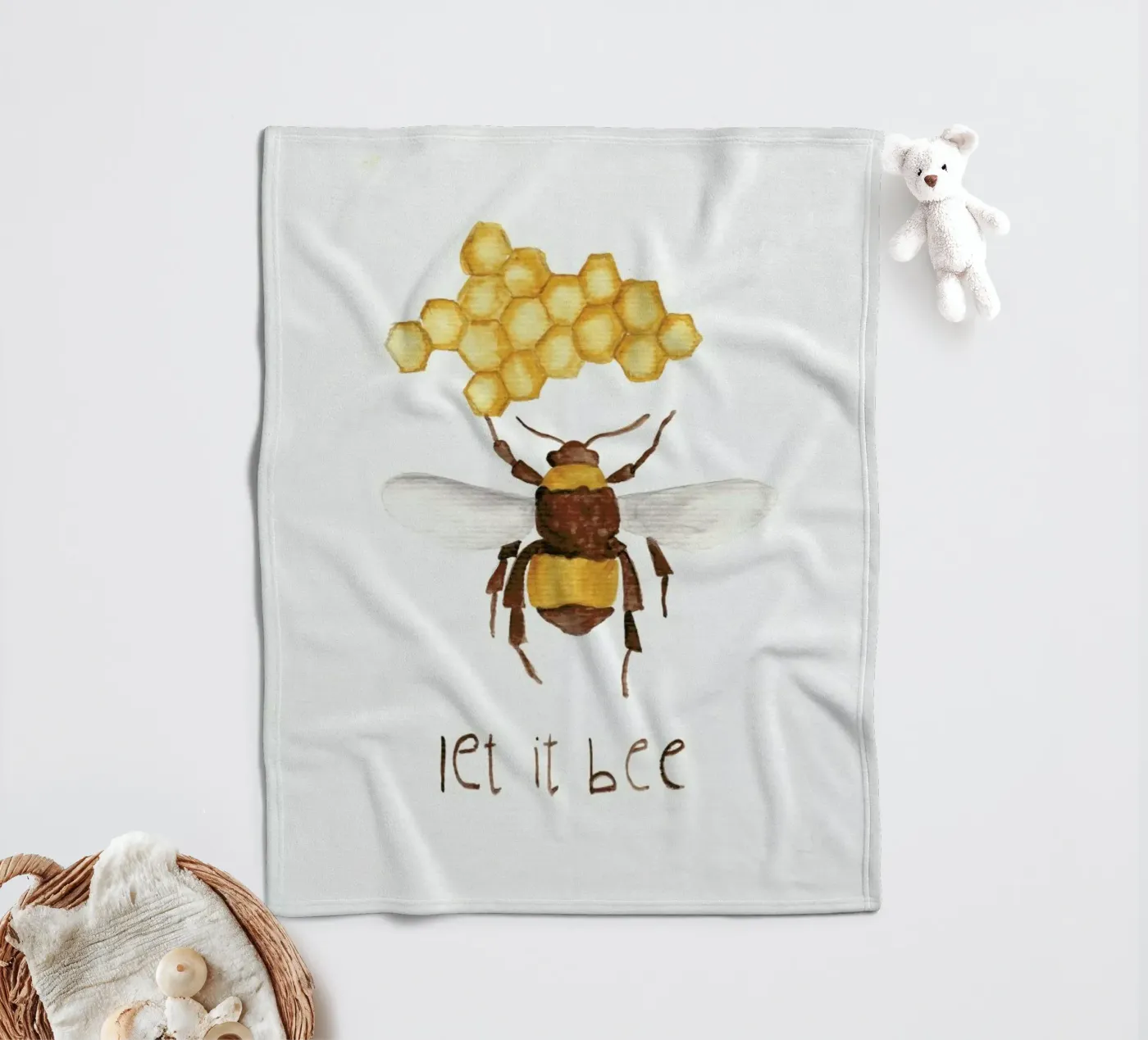 Let it Bee fleecedeken van Nathys_illustration