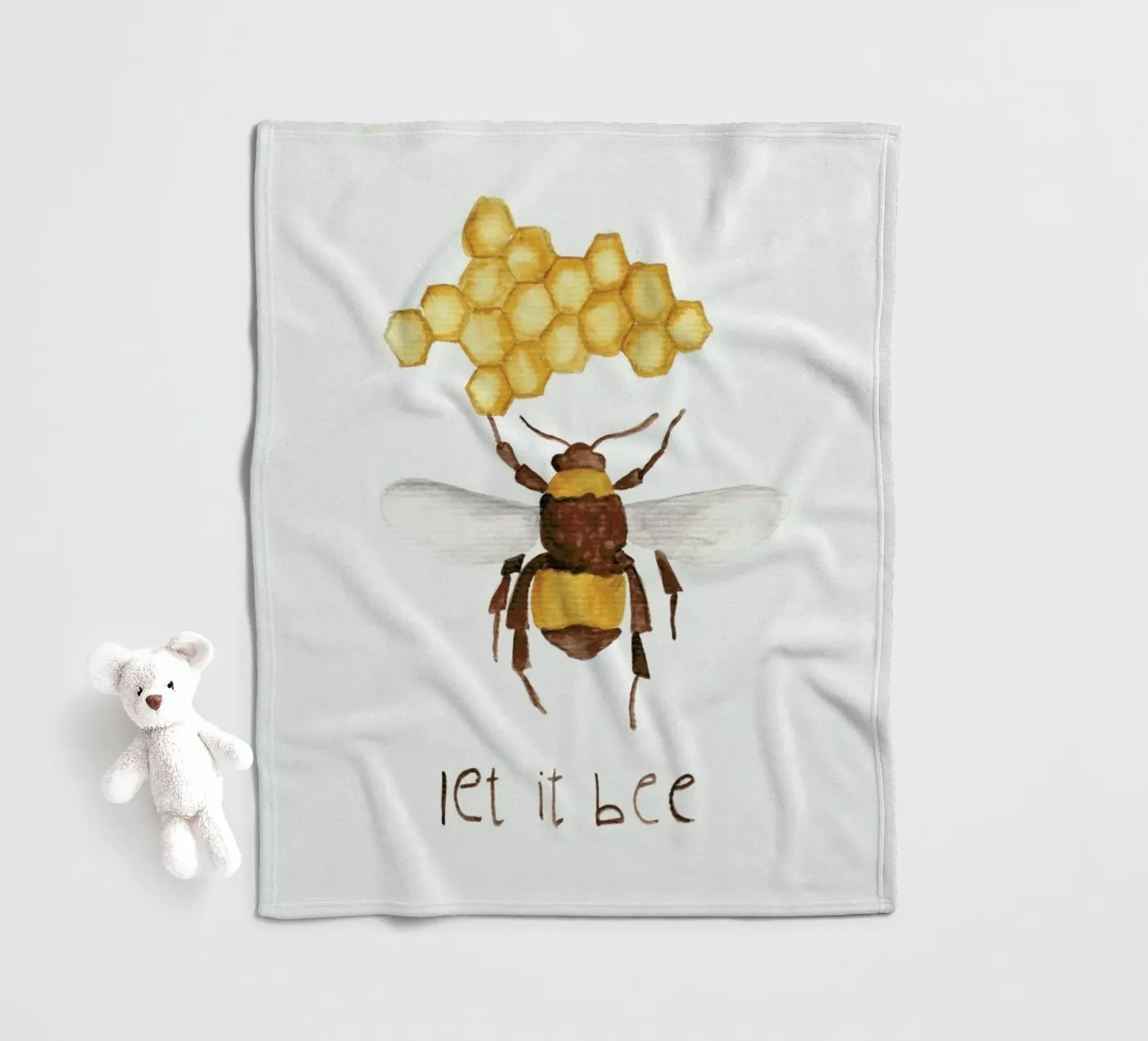 Let it Bee fleecedeken van Nathys_illustration