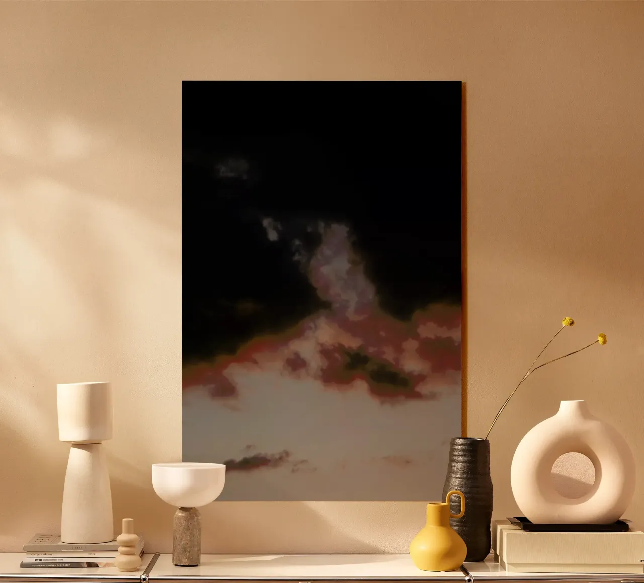 Lila Wolken Dreamy Evening Sky acrylic glass by Studio Nahili