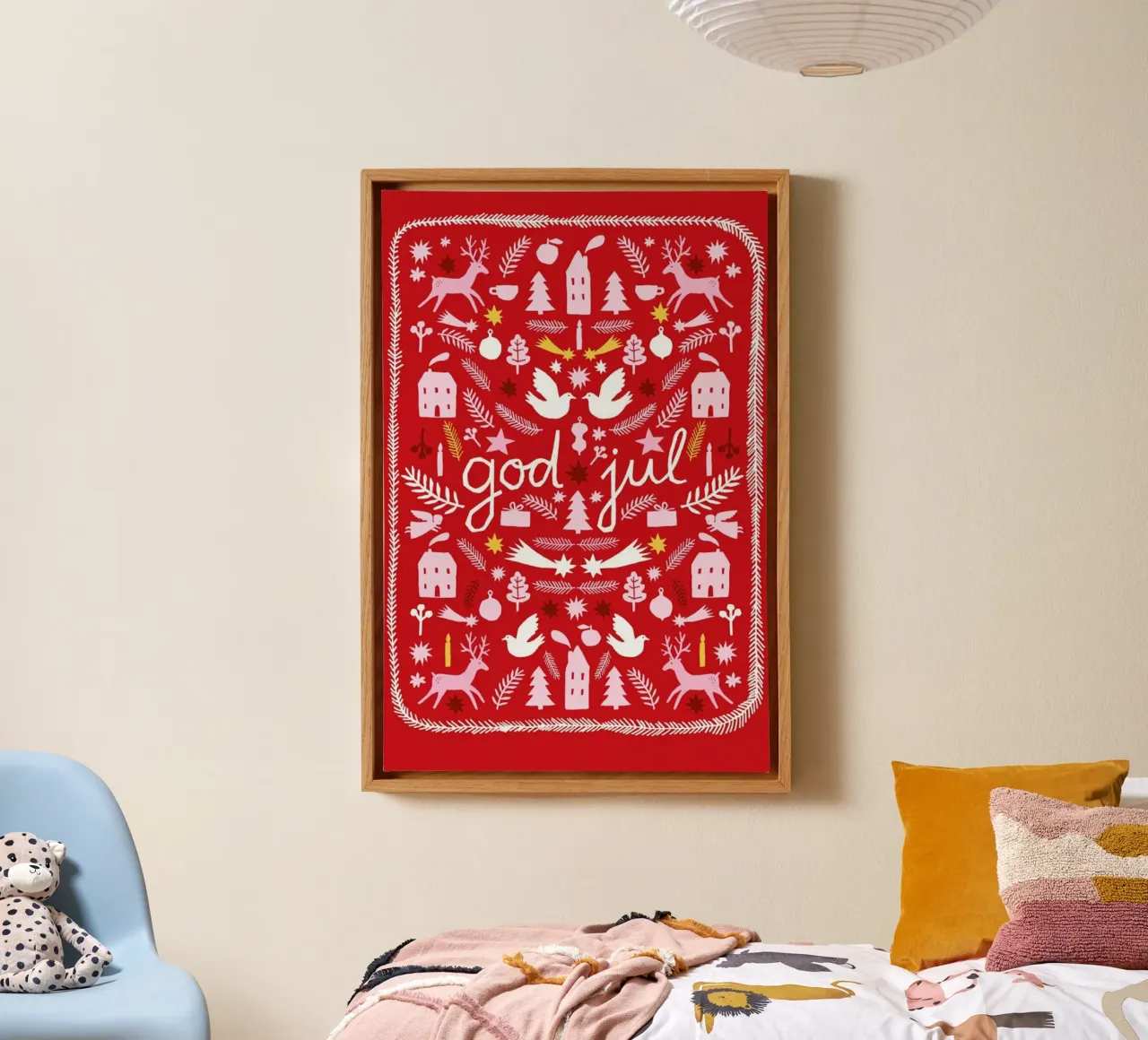 Christmas in Sweden No. 3 tela con Cornice a cassetta da typealive