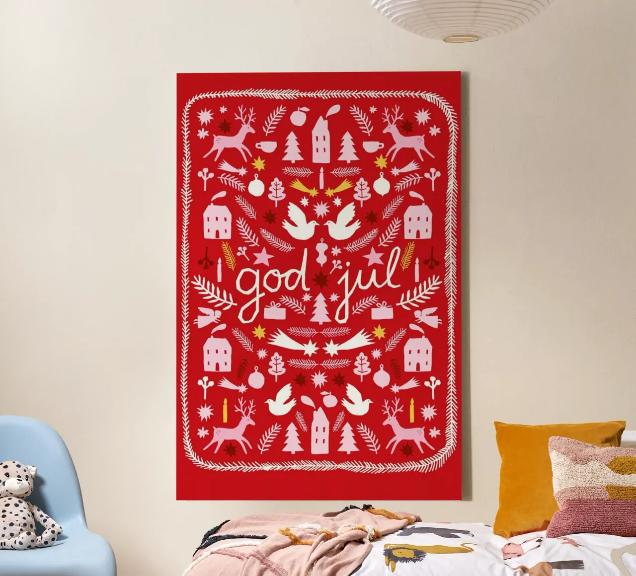 Christmas in Sweden No. 3 tela con Cornice a cassetta da typealive