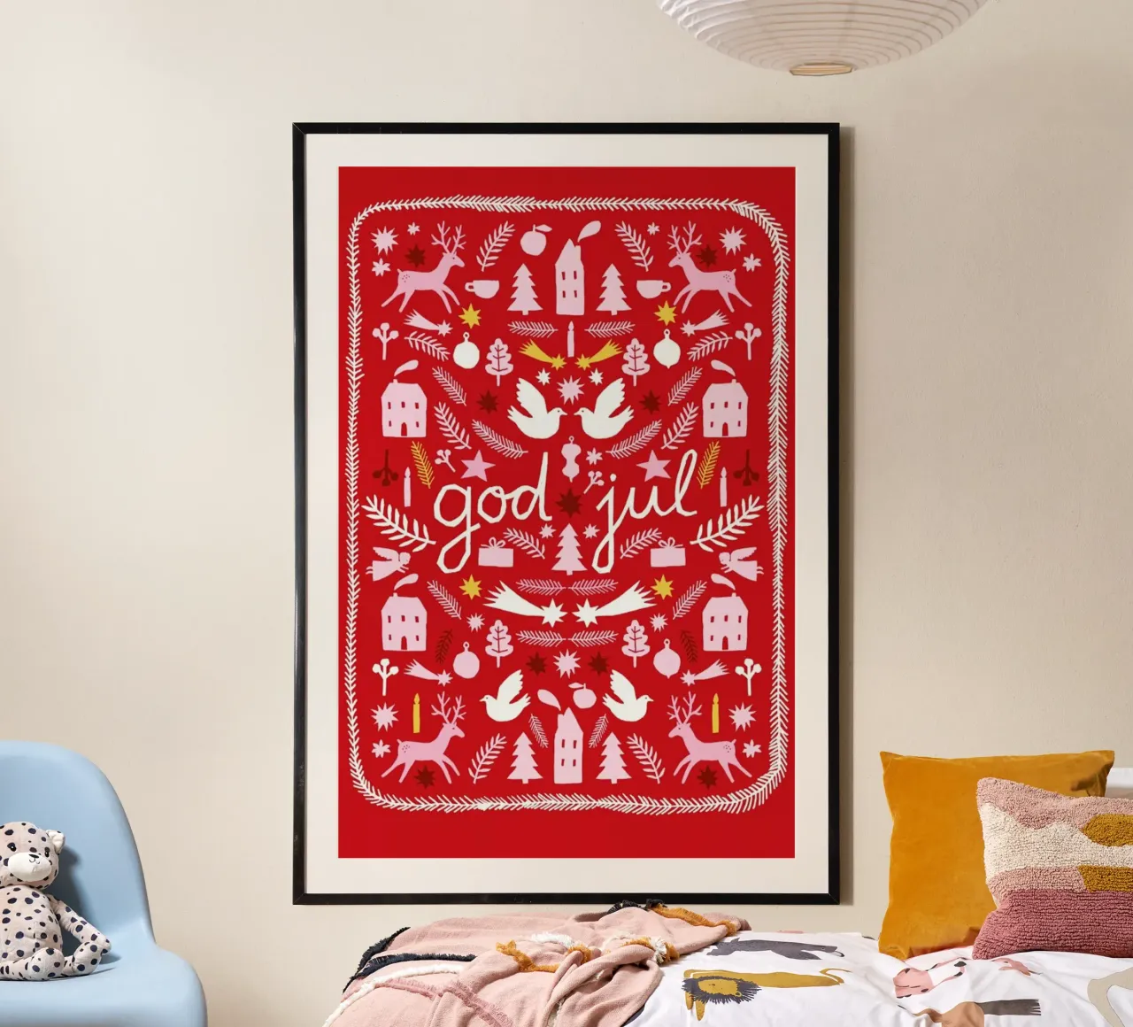 Christmas in Sweden No. 3 poster con telaio in plastica da typealive