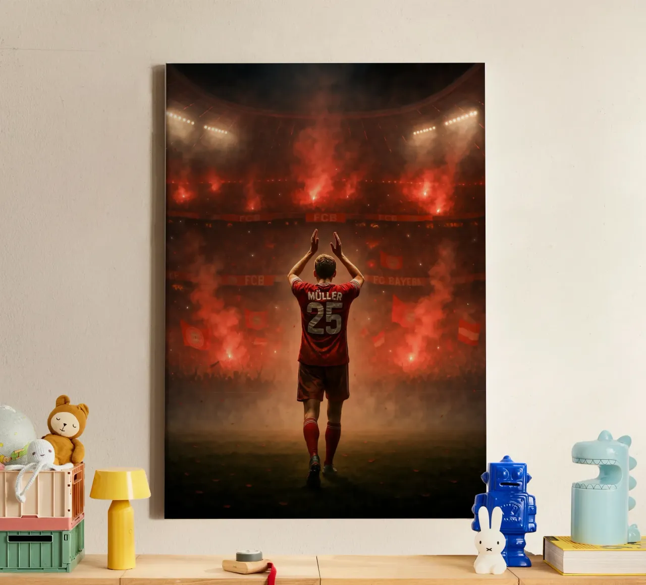 Poster di Thomas Müller - Momento d'addio della leggenda del Bayern tela con Cornice a cassetta da Lootprint