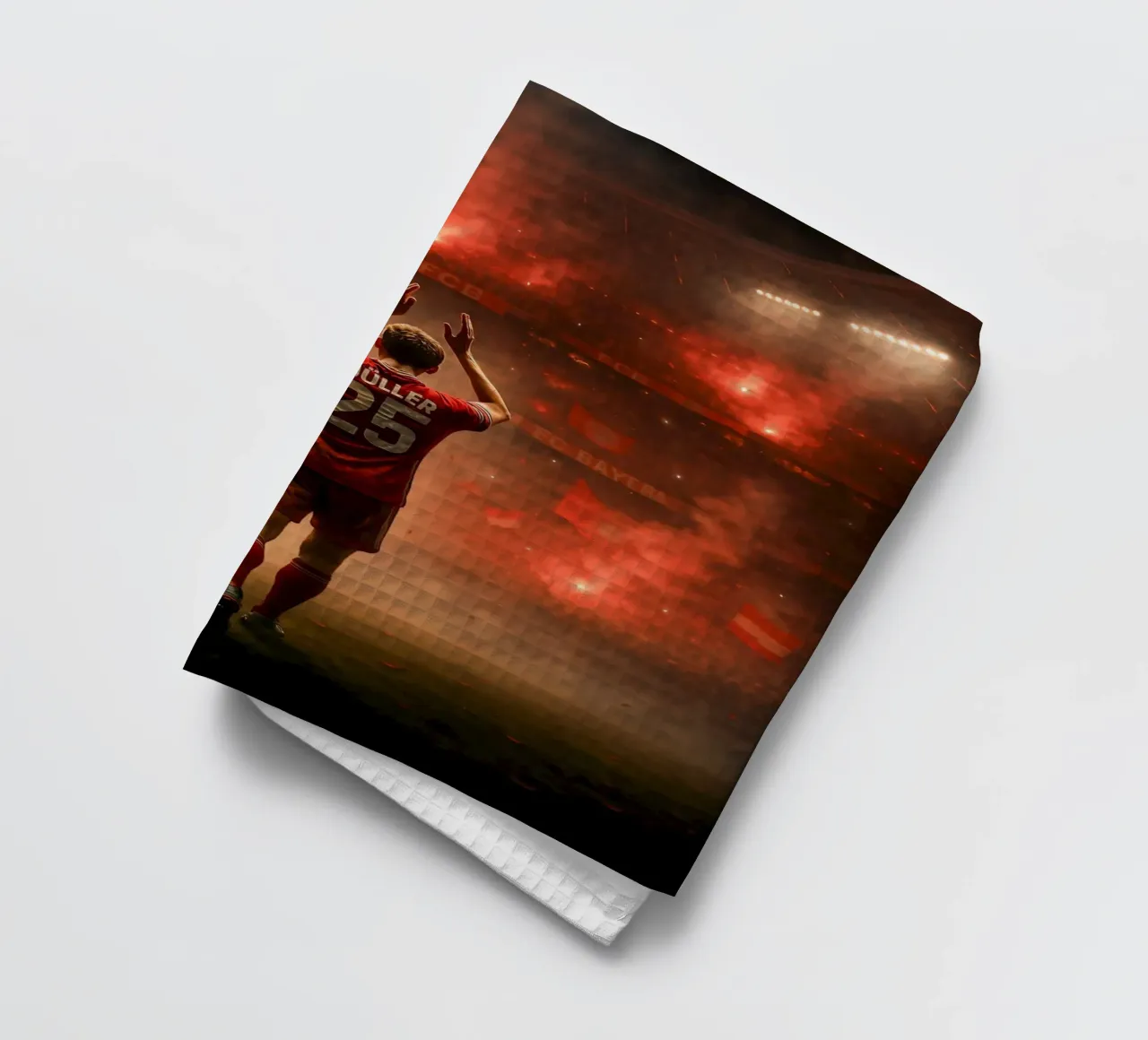 Thomas Müller Poster - Bayern Legend Farewell Moment tea towel by Lootprint
