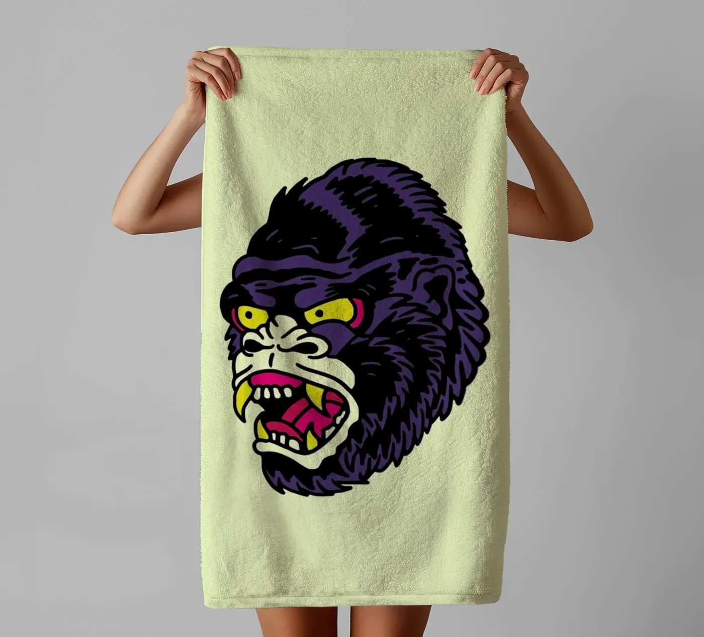 Gorilla towel by Nick Cocozza