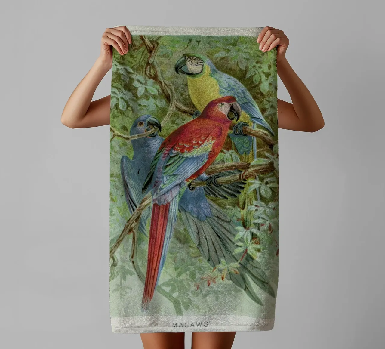 Macaws towel by Flora & Fauna