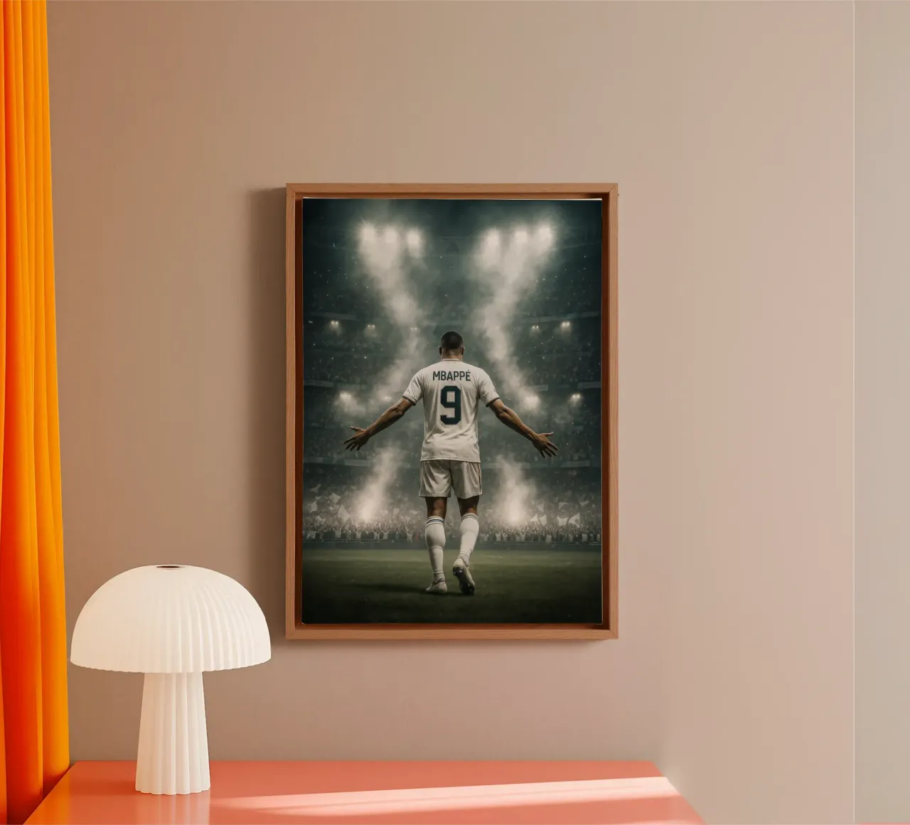 Poster di Mbappé - La superstar francese del Real Madrid tela con Cornice a cassetta da Lootprint