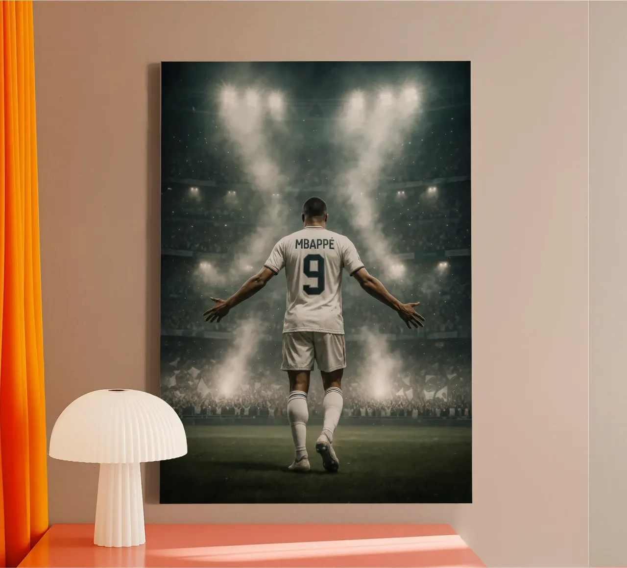 Poster di Mbappé - La superstar francese del Real Madrid tela con Cornice a cassetta da Lootprint